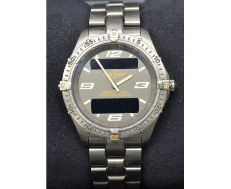 A Breitling Titanium Aerospace Repetition Minutes Quartz Pilots Wrist Watch Ref F65362, Serial Number 188352, 41mm dial, comp