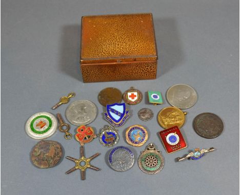 A Fleet Air Arm Enamel Brooch, together with a small collection of enamel badges, awards, a small coin collection and various