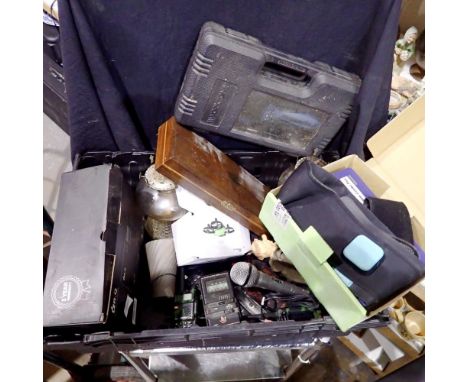 Mixed items including tools, a microphone and Tens machine. Not available for in-house P&amp;P