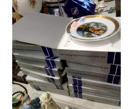 Set of twelve Royal Copenhagen Hans Christian Anderson plates with boxes and stands. Not available for in-house P&amp;P 