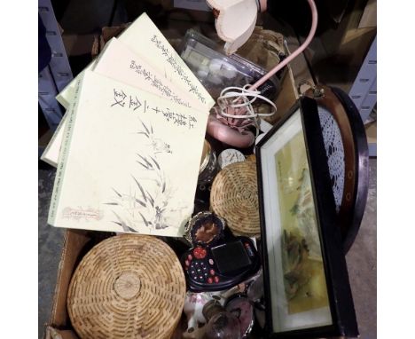 Mixed housewares, including oriental plates and trinket boxes. Not available for in-house P&amp;P