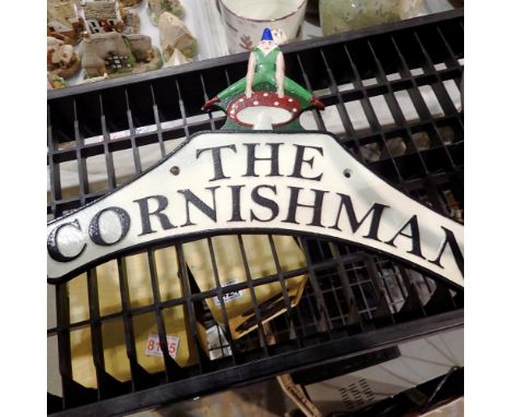 Cast iron The Cornishman plaque, W: 35 cm. UK P&amp;P Group 2 (£20+VAT for the first lot and £4+VAT for subsequent lots)
