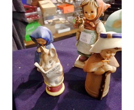 Named ceramic figurines, including Goebel Mary &amp; Joseph, Goebel Weary Wanderer and Beswick Tailor of Gloucester. UK P&amp