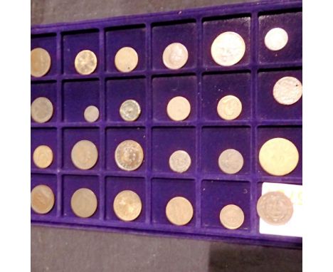 Twenty four early milled world coins. UK P&amp;P Group 1 (£16+VAT for the first lot and £2+VAT for subsequent lots) 