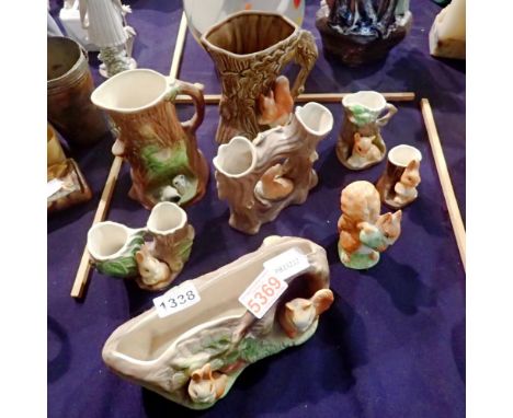 Eight pieces of Fauna by Hornsea, Sylvac and Beswick. Not available for in-house P&amp;P