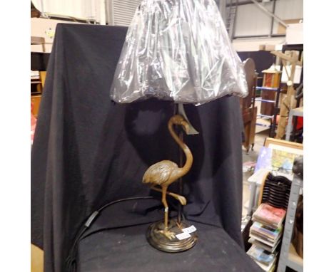 Flamingo table lamp requiring TLC. All electrical items in this lot have been PAT tested for safety and have passed. This doe