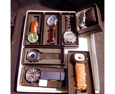 Six boxed gents wristwatches. UK P&amp;P Group 2 (£20+VAT for the first lot and £4+VAT for subsequent lots) 