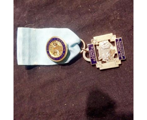Hallmarked silver NODA society medal and a silver gilt life member ring. UK P&amp;P Group 1 (£16+VAT for the first lot and £2