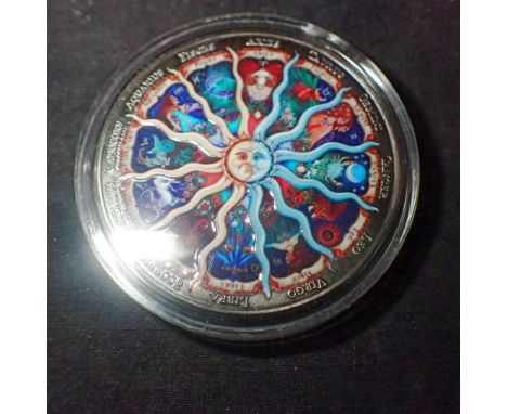 Commemorative enamelled zodiac crown. UK P&amp;P Group 0 (£6+VAT for the first lot and £1+VAT for subsequent lots)&nbsp; 