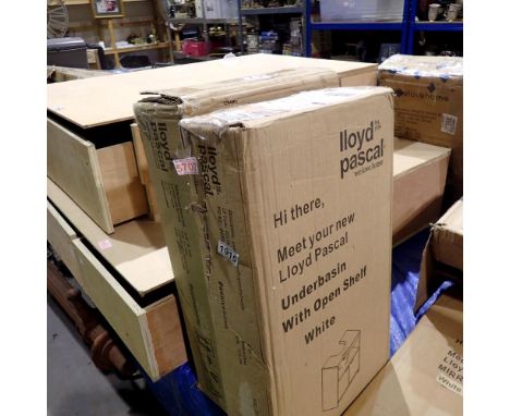 Two Lloyd Pascal under basin cupboard with open shelfs. Not available for in-house P&amp;P 