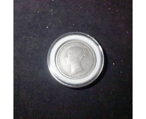 1859 silver shilling of Queen Victoria. UK P&amp;P Group 0 (£6+VAT for the first lot and £1+VAT for subsequent lots)&nbsp; 