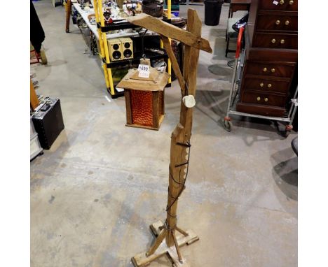 Adjustable 'Hangmans' lamp, up to 120cm H. All electrical items in this lot have been PAT tested for safety and have passed. 