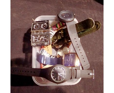 Ten mixed gents wristwatches. UK P&amp;P Group 2 (£20+VAT for the first lot and £4+VAT for subsequent lots) 