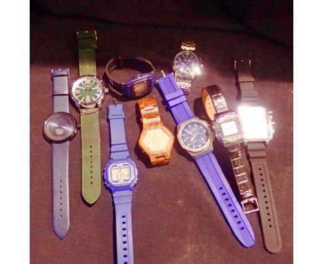 Ten mixed gents wristwatches. UK P&amp;P Group 2 (£20+VAT for the first lot and £4+VAT for subsequent lots) 