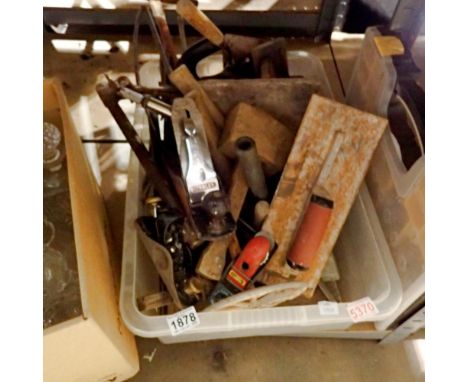 Mixed tools, including Stanley planes, brass fittings and trowels. Not available for in-house P&amp;P