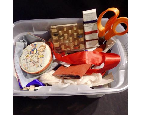 Mixed sewing accessories to include Wilkinson Sword scissors. Not available for in-house P&amp;P 