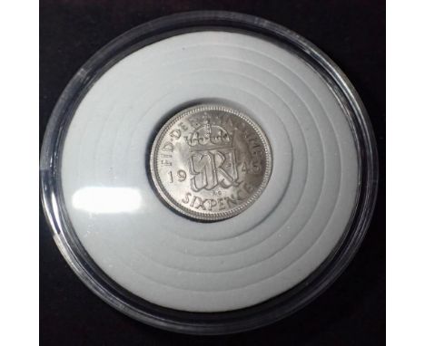 1945 silver sixpence of George VI. UK P&amp;P Group 0 (£6+VAT for the first lot and £1+VAT for subsequent lots)&nbsp; 