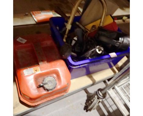 Box of mixed tool and petrol can. Not available for in-house P&amp;P 