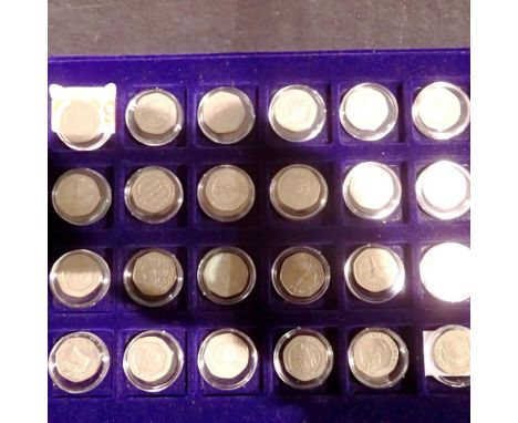 Twenty four collectable 20 pence coins mostly Isle of Man issues. UK P&amp;P Group 1 (£16+VAT for the first lot and £2+VAT fo