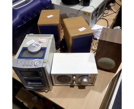 JVC stereo CD cassette player with speakers. All electrical items in this lot have been PAT tested for safety and have passed