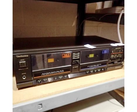 Technics stereo double cassette deck RS T20, with power cable, working. All electrical items in this lot have been PAT tested