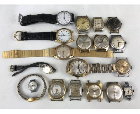 A quantity of vintage wristwatches, to include Westclox, Basis, Sekonda, Timex and Renown etc.  