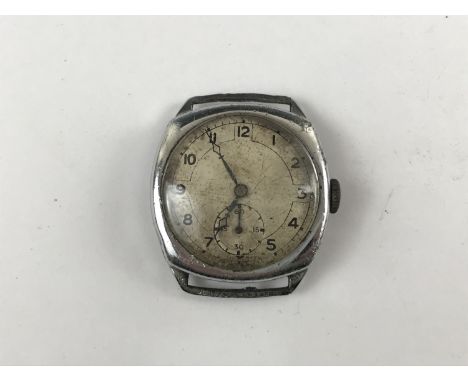 A 1940s wrist watch, the case back engraved R Graham, 13-3-45, as worn by a British soldier during the Second World War