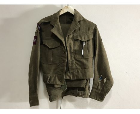 A parachute regiment battledress blouse and trousers