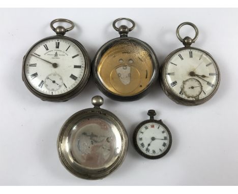 Victorian and later silver-cased pocket and fob watches, including a British Watch Company Ltd open faced pocket watch, Birmi