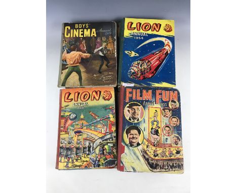 Seven vintage Lion annuals, from 1954, 1955, 1956, 1957, 1958, 1959 and 1969 together with three Radio Fun annuals from 1948,