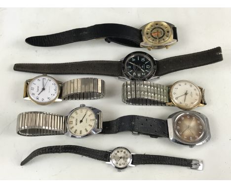 A quantity of vintage gentlemen's wristwatches, to include Sekonda and Ingersoll etc.