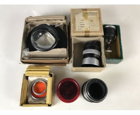 Vintage camera lenses, to include a Taylor-Hobson 2 Inch f3.5 entail II enlarger lens, a Gnome Optical Condensor lens, a Wray