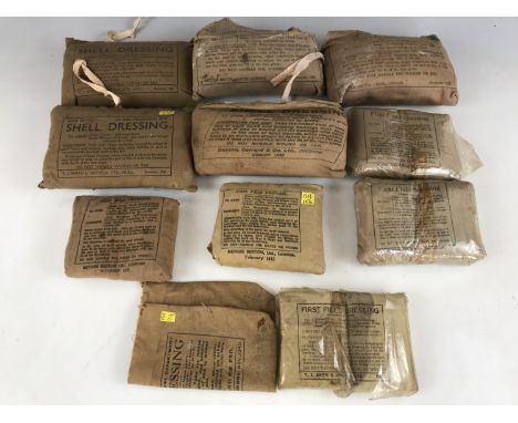 A number of Second World War shell and first aid dressings 