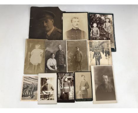 Victorian and later cartes-de-visites, postcards and photographs depicting military subjects, including a portrait of a Great