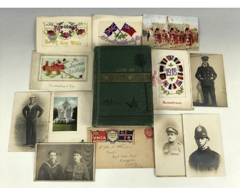 Eva Hope, The Life of General Gordon, together with sundry First World War silk postcards and others