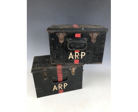 Two Second World War ARP First Aid tins and contents 