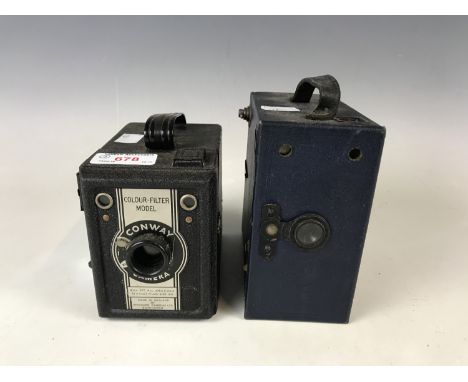 A Conway colour-filter box camera together with one other in blue