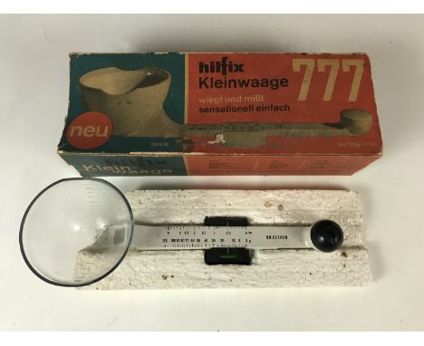 A set of German Hilfix Kleinwaage 777 balance scales in original carton, circa 1960s