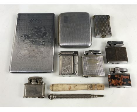 Sundry vintage cigarette cases, and a lighter etc
