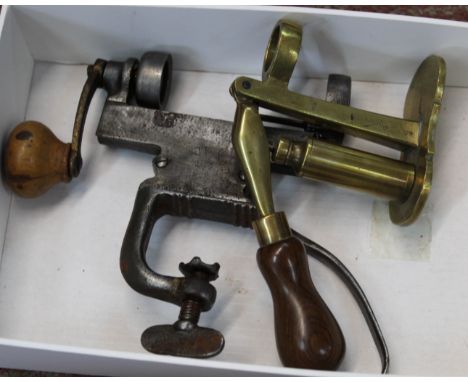 An unusual 16 bore reloading tool with a 16 bore de-capping tool