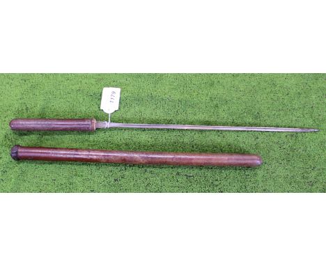 A leather covered swagger stick concealing a blade
