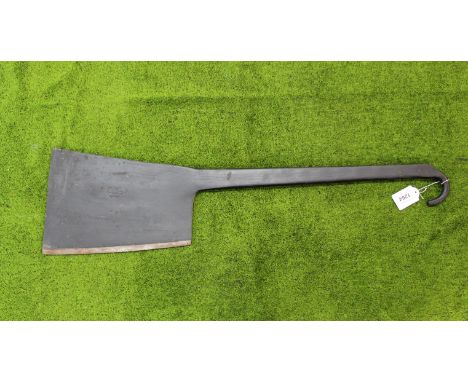 A large meat cleaver marked Elwell 1944-6/481 and 'broad arrow'
