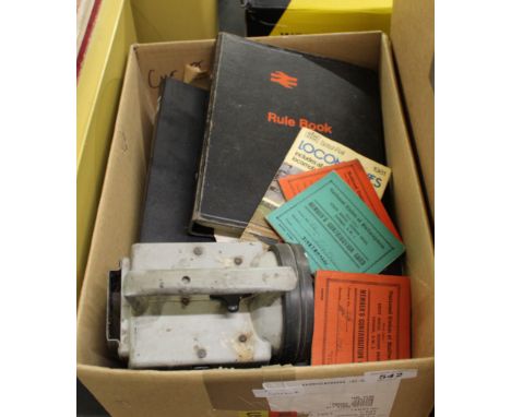 Railwayana to include regulation books, timetable, rule books, hand lamp etc