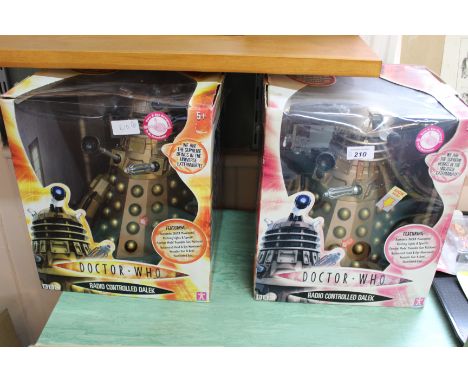 Two boxed character Options Dr Who radio controller Daleks