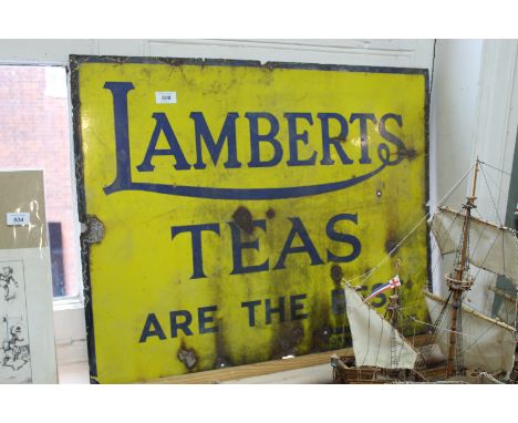 A Lamberts Teas enamel sign, 24" x 30"