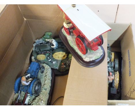 Three Leonardo tractors and traction engine (two boxes)