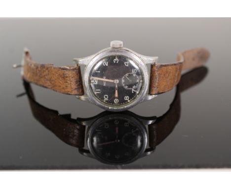A WWII era military wristwatch by Record, case marked W.W.W. (with broad arrow) 229536/547383, the maker 'Record' recognised 