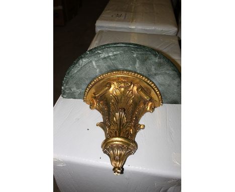 A giltwood wall console with marble top 540mm x 250mm
