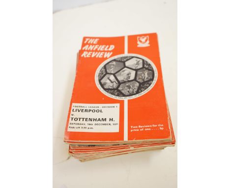 56 Liverpool football programs all from the early 1970's 