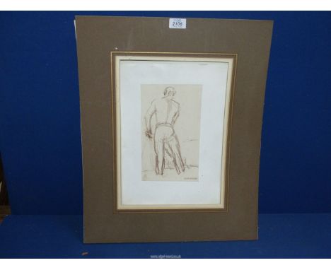 A George Bain (1881-1968) "Zakopane" original Charcoal sketch depicting a rustic Polish worker mowing hay, commissioned to vi
